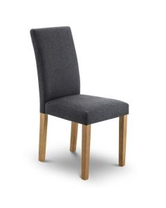 Hastings Linen Fabric Dining Chair In Slate Grey