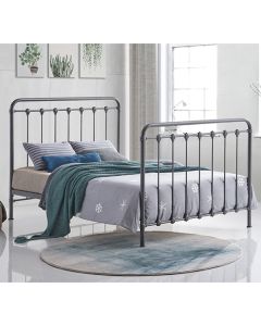 Havana Metal Small Double Bed In Speckled Silver And Black