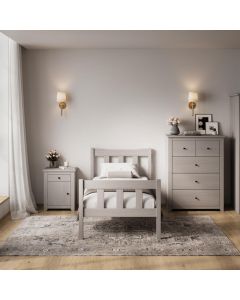 Havana Wooden Single Bed In Grey