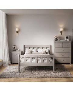 Havana Wooden Double Bed In Grey