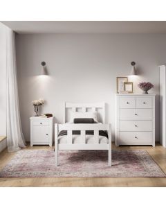 Havana Wooden Single Bed In White