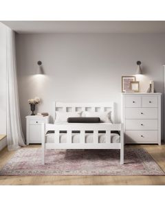 Havana Wooden Double Bed In White