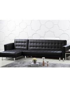 Hawthorn Corner Multi Functional PU And PVC Sofa Bed In Black