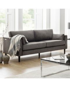 Hayward Velvet Upholstered 3 Seater Sofa In Grey