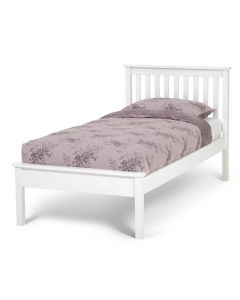Heather Wooden Single Bed In Opal White