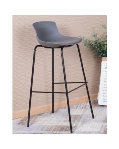 Helena Fabric Bar Stool In Grey And Black