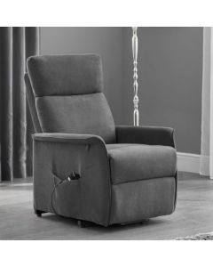 Helena Faux Leather Rise And Recliner Chair In Charcoal