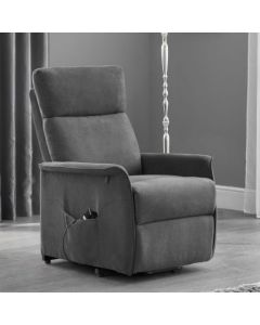 Helena Faux Leather Rise And Recliner Chair In Charcoal