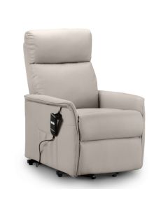 Helena Faux Leather Rise And Recliner Chair In Pebble