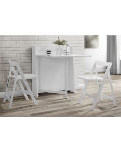 Helsinki Wooden Compact Folding 2 Seater Dining Set In White