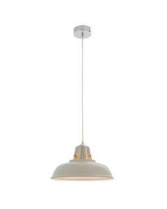 Henley Gloss Taupe Ceiling Pendant Light In Satin Nickel