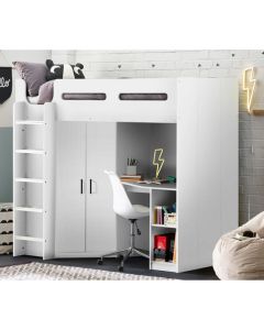 Hercules High Sleeper Bunk Bed In All White