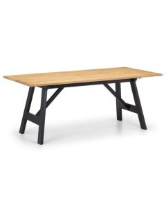 Hockley Rectangular Wooden Dining Table In Black And Oak