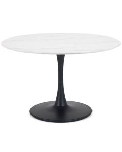 Holland Round Marble Dining Table In White