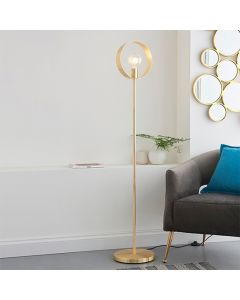 Hoop LED Floor Lamp In Brushed Brass