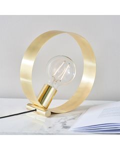 Hoop LED Table Lamp In Brushed Brass