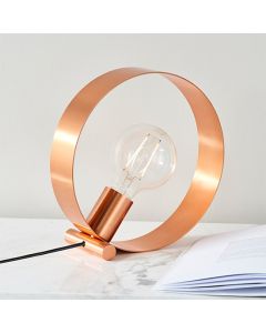 Hoop LED Table Lamp In Brushed Copper