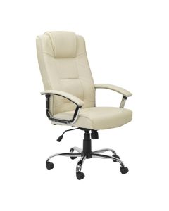 Houston Faux Leather High Back Executive Office Chair In Cream