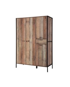Hoxton 4 Doors Wooden Wardrobe In Oak Effect