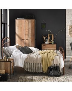 Hoxton Wooden 3 Piece Bedroom Set In Wood Effect