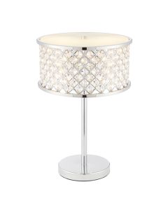 Hudson Clear Crystal 2 Lights Table Lamp In Chrome