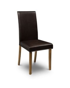 Hudson Faux Leather Dining Chair In Brown