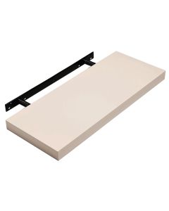 Hudson Medium Wooden Floating Box Wall Shelf In Cream High Gloss