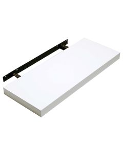 Hudson Medium Wooden Floating Box Wall Shelf In White High Gloss