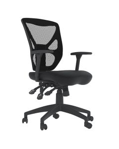Hudson Mesh Fabric Adjustable Home And Office Chair In Black
