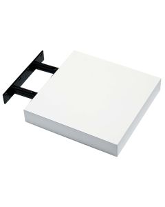 Hudson Small Wooden Floating Box Wall Shelf In White High Gloss