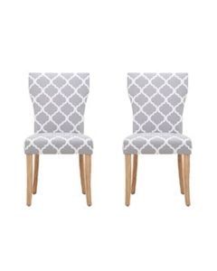 Hugo Patterned Fabric Dining Chair In Pair