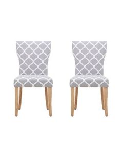 Hugo Patterned Fabric Dining Chair In Pair