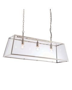 Hurst 3 Lights Clear Glass Ceiling Pendant Light In Bright Nickel