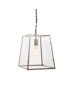 Hurst Clear Glass Ceiling Pendant Light In Bright Nickel