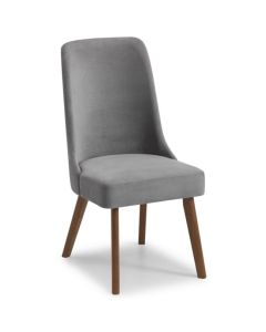 Huxley Chenille Fabric Dining Chair In Dusk Grey