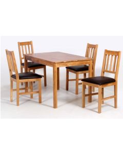 Hyde Wooden Dining Set In Oak With 4 Chairs