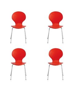 Ibiza Set Of 4 Dining Chairs In Red