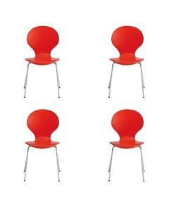 Ibiza Set Of 4 Dining Chairs In Red