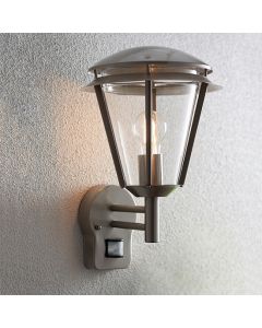 Iken PIR LED Wall Light In Brushed Stainless Steel