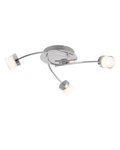 Ikos 3 Lights Frosted Acrylic Semi Flush Ceiling Light In Chrome