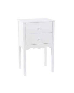 Imperial Wooden 2 Drawers Bedside Cabinet In White