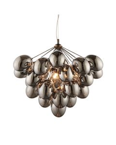 Infinity 6 Lights Electro Plated Glass Shades Ceiling Pendant Light In Black Chrome