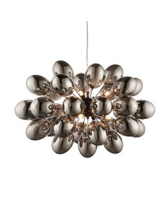 Infinity 8 Lights Electro Plated Glass Shades Ceiling Pendant Light In Black Chrome