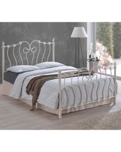 Inova Metal Small Double Bed In Ivory