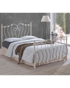 Inova Metal King Size Bed In Ivory