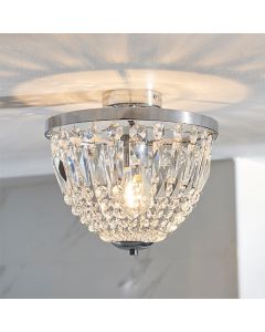 Iona Clear Glass Flush Ceiling Light In Chrome
