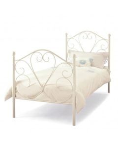 Isabelle Metal Single Bed In White Gloss