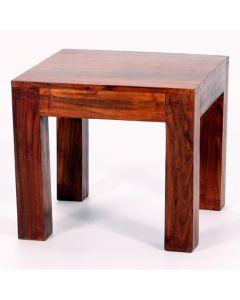 Jaipur Wooden Lamp Table In Rustic Antique Oak