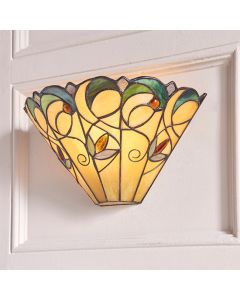 Jamelia Tiffany Glass Wall Light In Dark Bronze