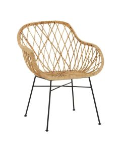 Java Rattan Flower Accent Chair In Natural